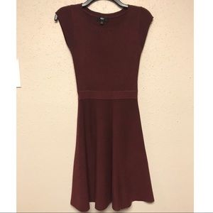 Ribbed Maroon Dress